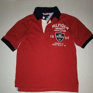Tommy Hilfiger Vintage Red Blue Polo Shirt varsity Champs 85 New York State